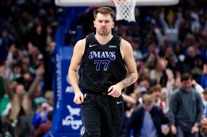 Dallas Mavericks star Luka Doncic mean-mugs the Los Angeles Clippers en route to a 44-point performance.